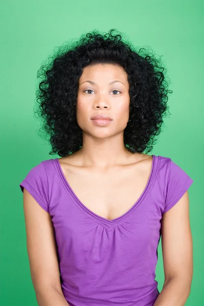 Portrait of a young curly woman — Stock Photo, Image