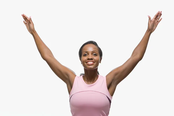 Black female athlete posing — Stock Photo, Image