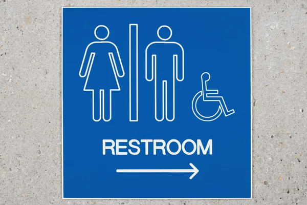 Znak w publicznej toalecie — Zdjęcie stockowe