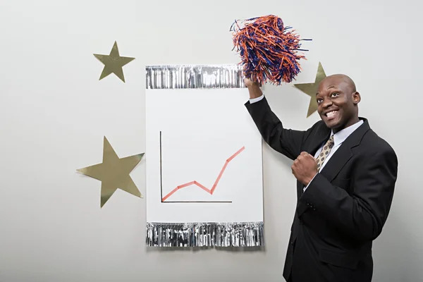 Uomo d'affari che celebra il successo — Foto Stock