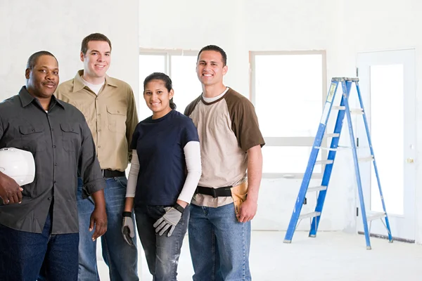 Builders in new house — Stock Photo, Image