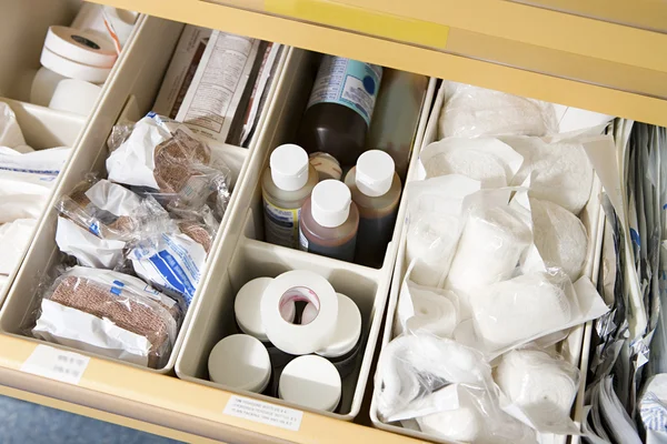 Drawer of medical supplies — Stock Photo, Image