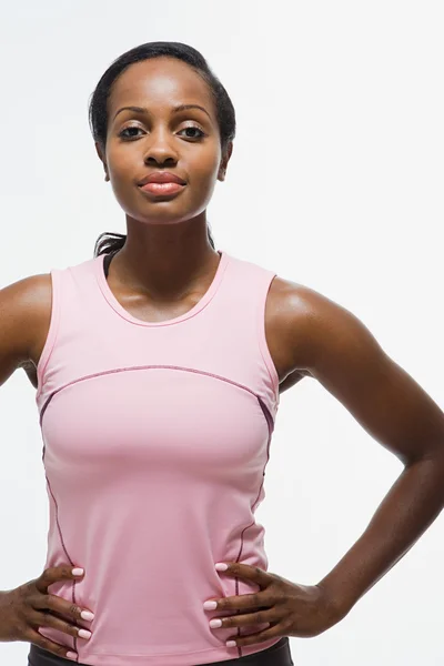Portret van een vrouw zwarte atleet — Stockfoto