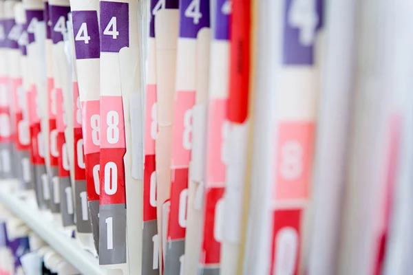 Hospital files in a row — Stock Photo, Image