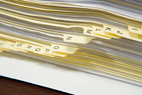 Papers in alphabetical order — Stock Photo, Image