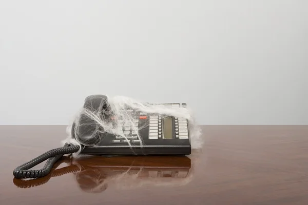 Telephone covered in cobweb — Stock Photo, Image