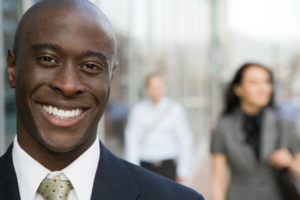 Businessman smiling to camera