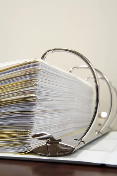 Papers in a ring binder — Stock Photo, Image