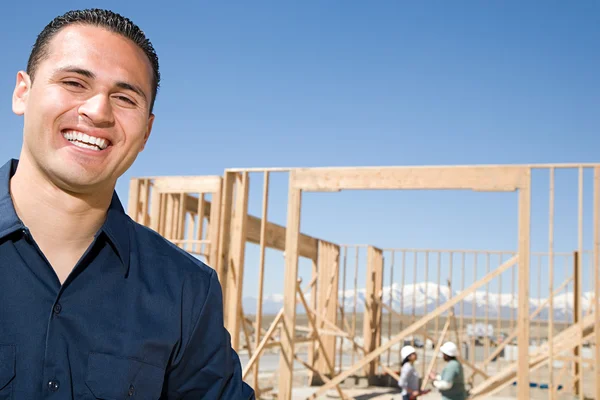 Portrait of a man on a construction site — Stock Photo, Image