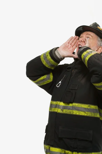 Retrato de un bombero gritando —  Fotos de Stock