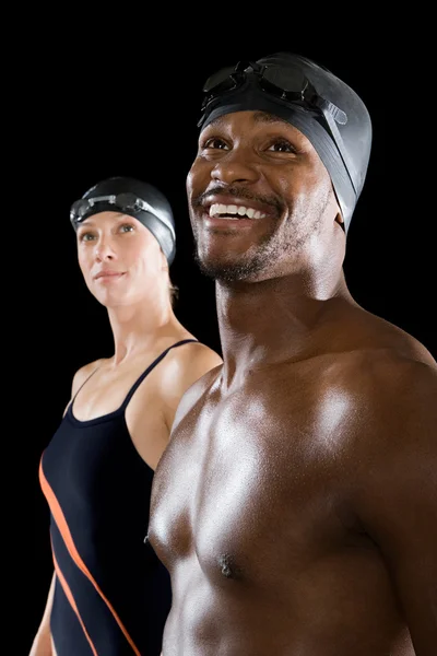 Two swimmers posing — Stock Photo, Image
