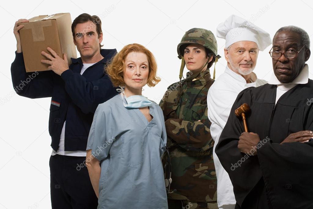 Delivery man, surgeon, soldier, chef and judge