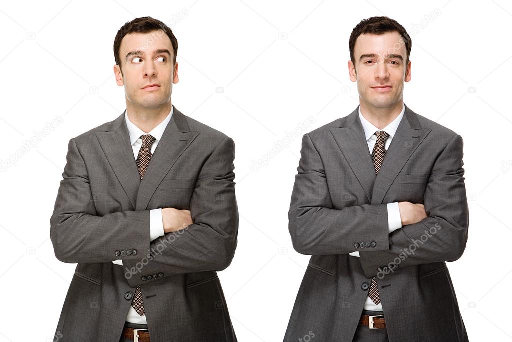 Businessman in two characters