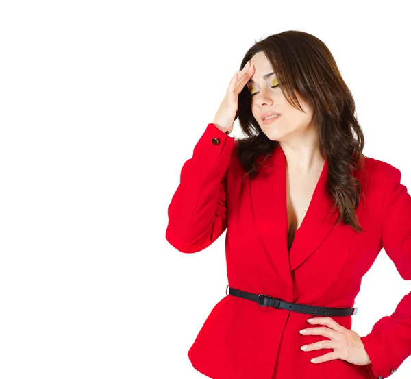 A young woman suffers from a headache — Stock Photo, Image