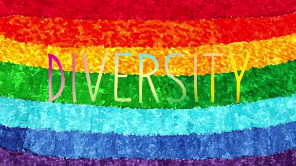 Concepto Diversidad Con Bandera Lgbt — Vídeos de Stock