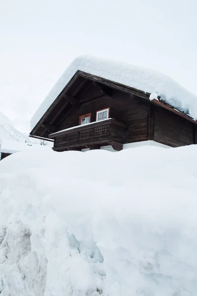 Winter View Snow Covered House East Tyrol Close Lienzer Dolomites — Stock Photo, Image