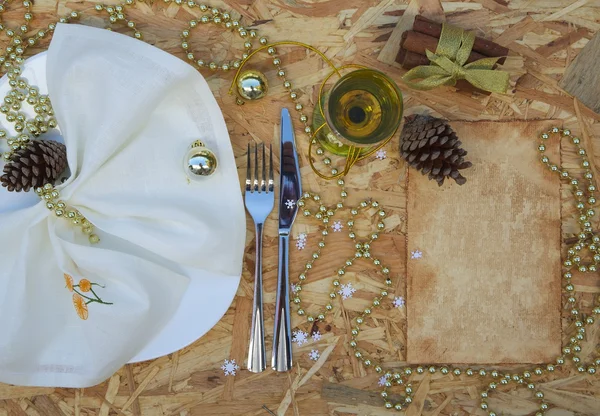 Una parte de la mesa de fiesta durante las vacaciones de invierno — Foto de Stock