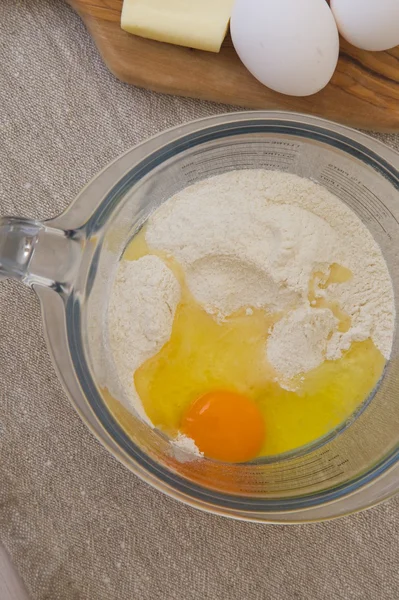 Ingredientes alimentares para a preparação de bscuits — Fotografia de Stock