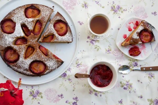 Torta di prugne fatta in casa — Foto Stock