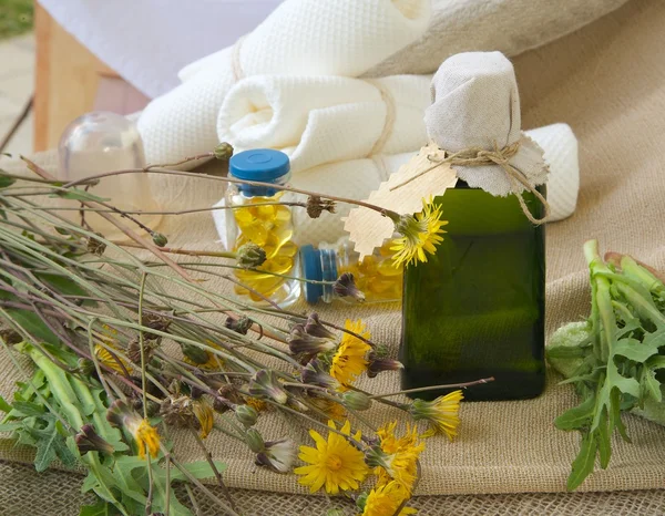 Dandelion oil — Stock Photo, Image