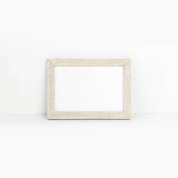 Minimalist Photo Frame Mockup White Wall — Stock Photo, Image