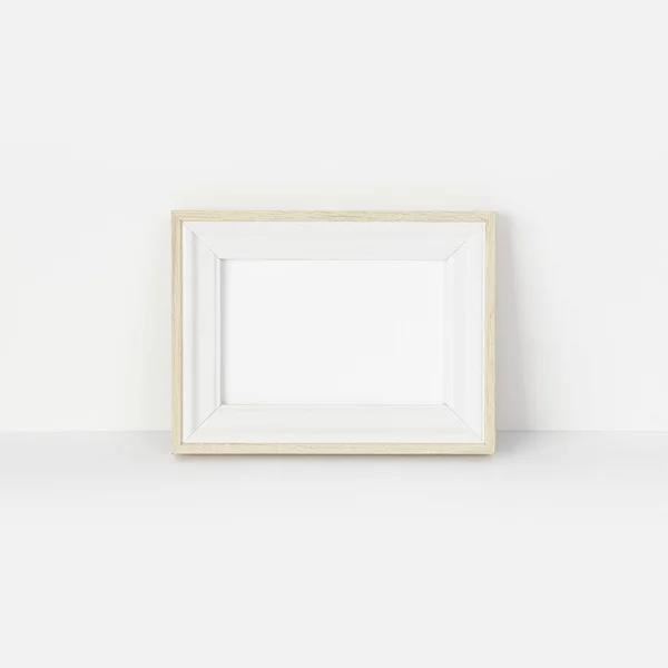 Minimalista Képkeret Mockup Fehér Falon — Stock Fotó