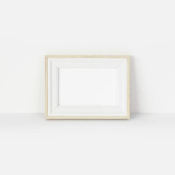 Modello Minimalista Cornice Fotografica Parete Bianca — Foto Stock