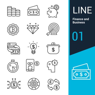 Satır Düzenlenebilir Vuruş - Finans ve Businnes Vektör Simgeleri