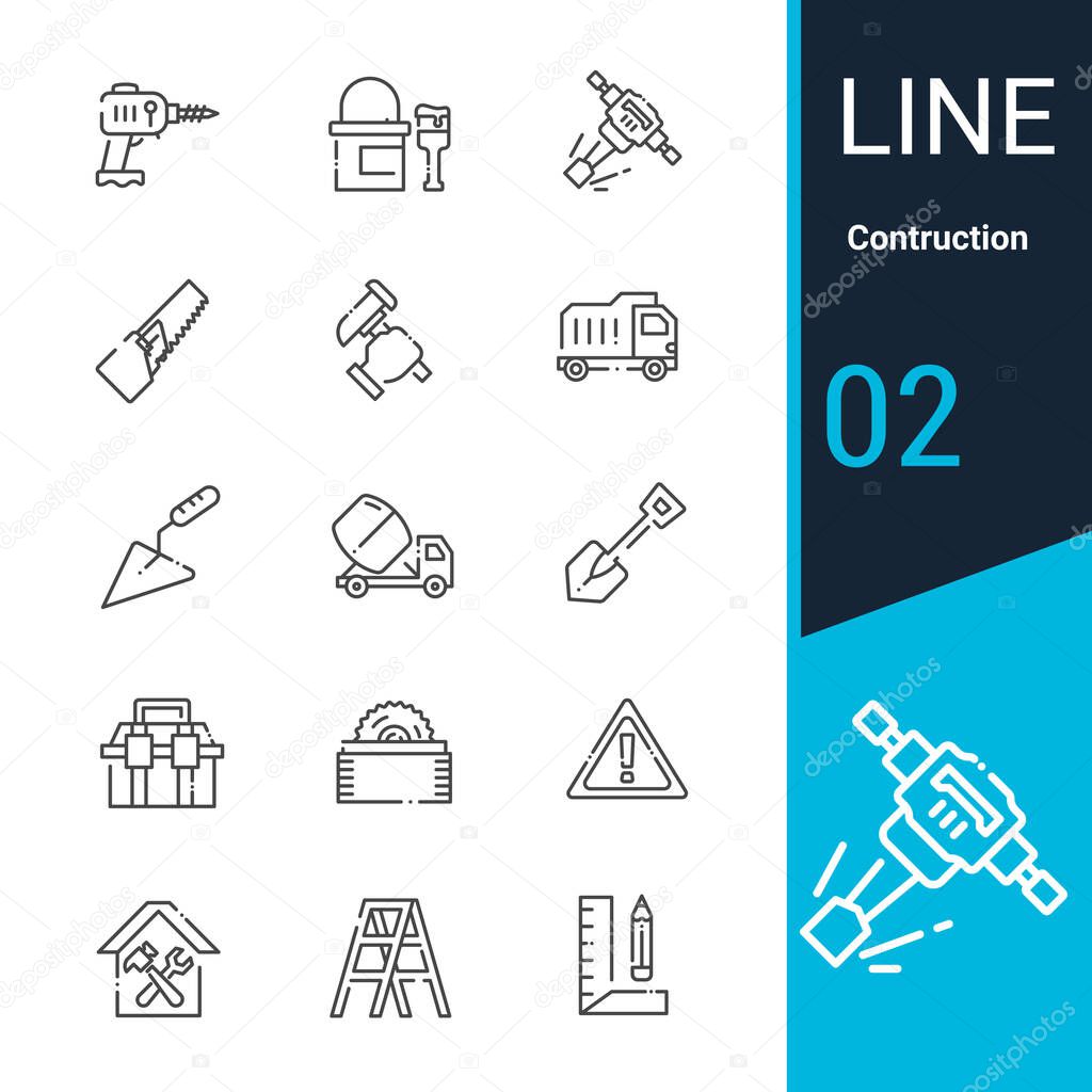 Line Editable Stroke - Construction and Vector Icons