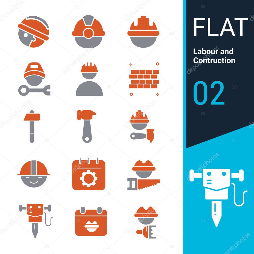 Flat Editable Stroke - Construction and Vector Icons