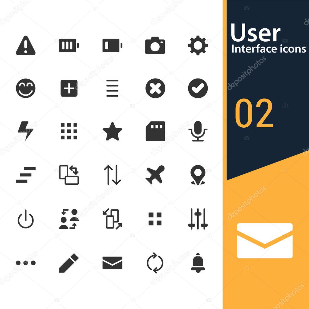 User Interface  symbols minimal thin web icon set. Simple vector illustration.