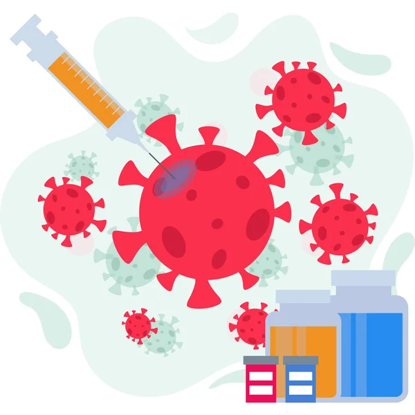 Conception Vaccin Contre Coronavirus — Image vectorielle