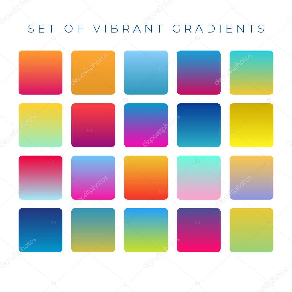 bright vibrant set gradients background