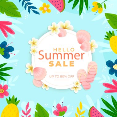 end season summer sale illustration with special discount