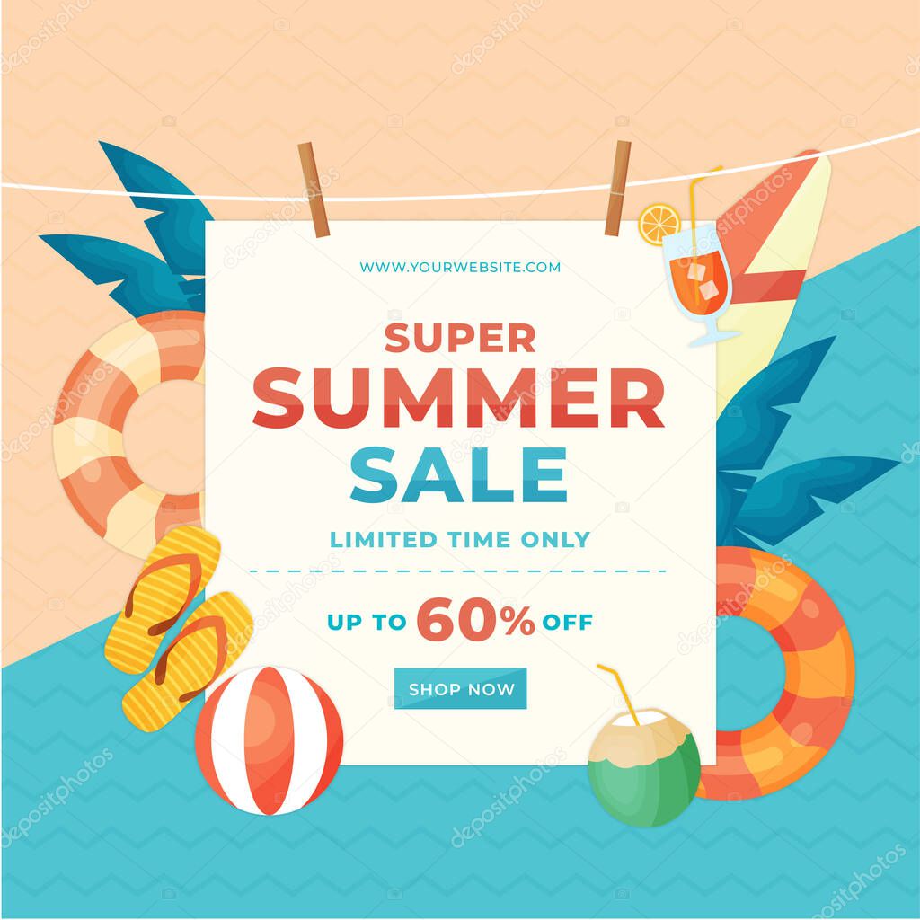 end season summer sale illustration with special discount