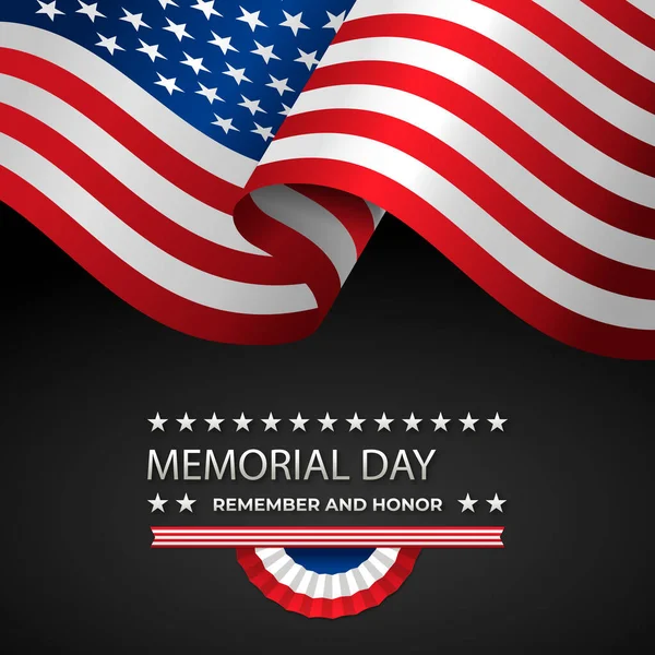 Appartamento Usa Memoriale Giorno Illustrazione — Vettoriale Stock