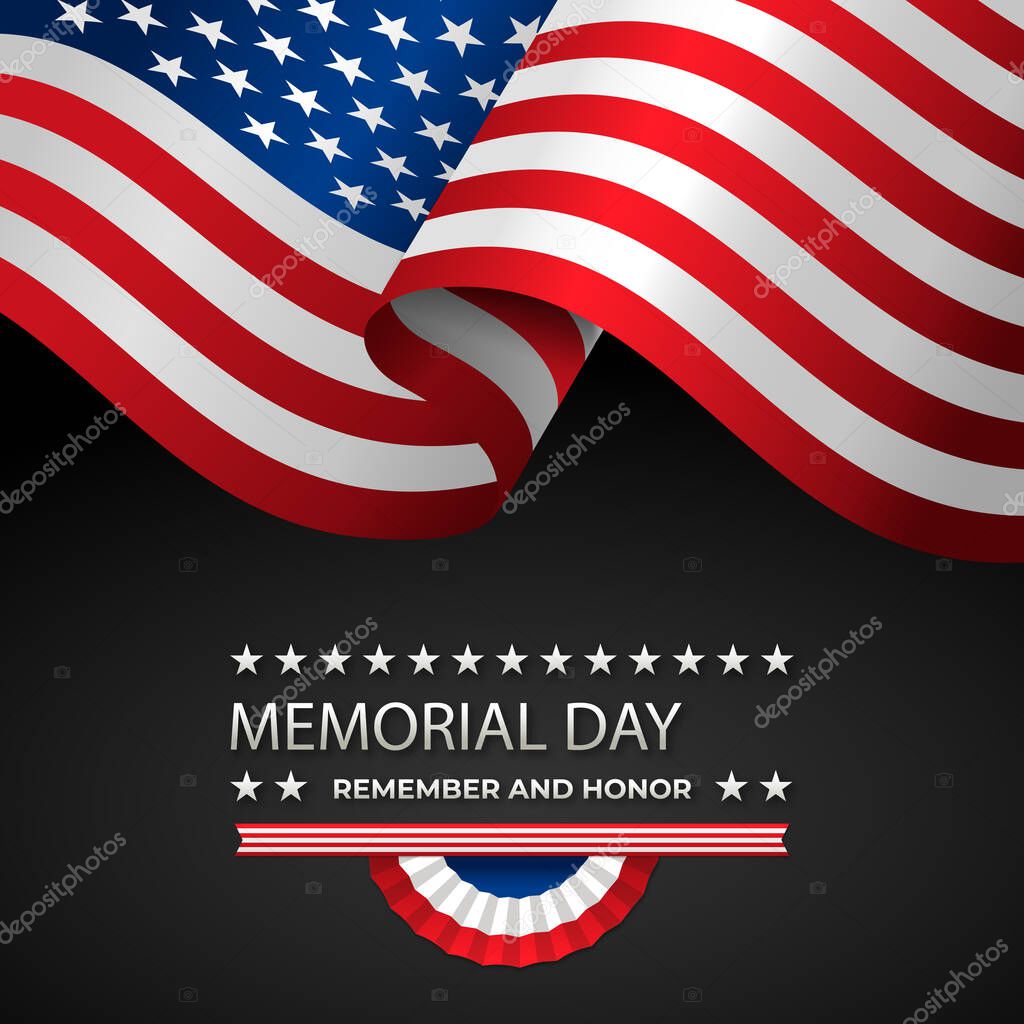Flat usa memorial day illustration