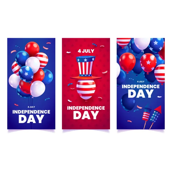 4Th July Independence Day Elements Collection — Stock Vector