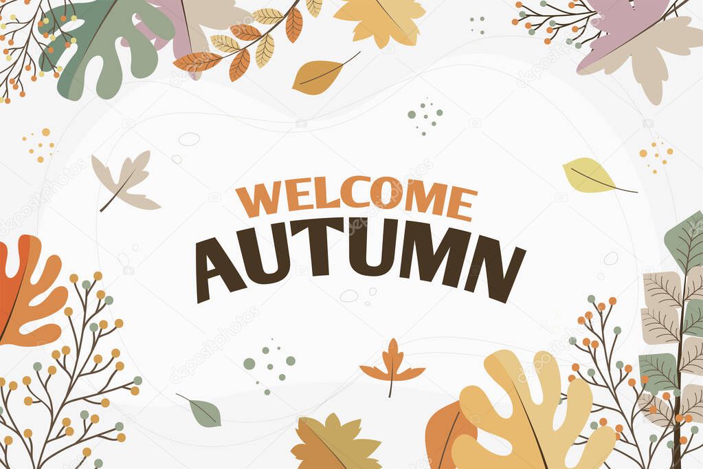 welcome autumn leaves background