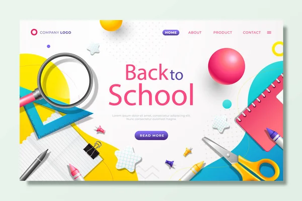 Sito Web Back Sfondo Della Scuola — Vettoriale Stock