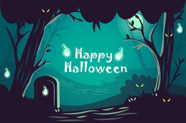  Cadılar Bayramı arka plan düz tasarım