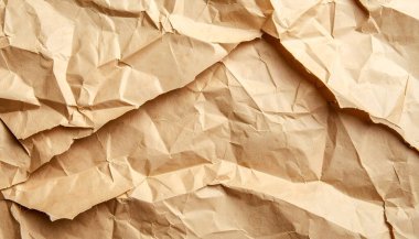 Buruşuk kahverengi kağıt arka plan. Buruşmuş kağıt dokusu.