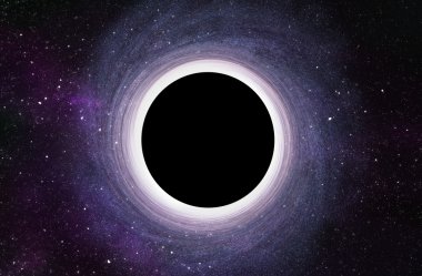 Massive Black Hole at Center of Galaxy - 3D Rendered Digital Illustration clipart
