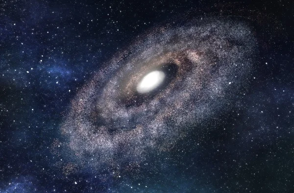 Groot spiraalvormig sterrenstelsel - 3D-gerenderde digitale illustraties — Stockfoto
