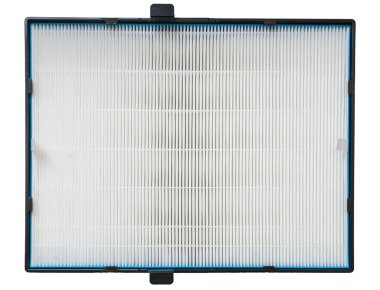 Hvac sistemi için yüksek verimlilik hava filtresi. Beyaz arka plan üzerinde izole