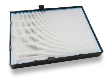 Hvac sistemi için yüksek verimlilik hava filtresi. Beyaz arka plan üzerinde izole