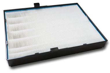 Hvac sistemi için yüksek verimlilik hava filtresi. Beyaz arka plan üzerinde izole