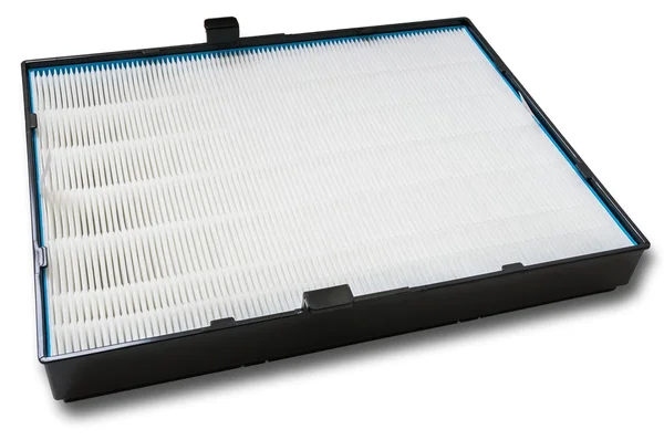 Filtro de aire de alta eficiencia para el sistema HVAC. Aislado sobre fondo blanco —  Fotos de Stock
