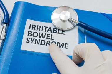 Hasta dosyaları Ibs (İrritabl Bağırsak Sendromu) Tanı ile mavi klasör.