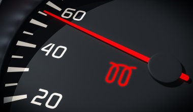 Araba panosunda glowplug uyarı ışığı. 3d işlenmiş illüstrasyon. Görünümü kapat.